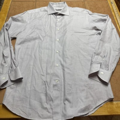 Canali 1934 Mens Dress Shirt 41/16 White Red Blue Plaid Button Up Made In Italy - Image 1 of 4