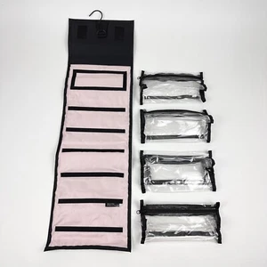 Mary Kay Hanging Travel Cosmetic Rollup Case W/ 4 Removable Clear Zip Pouches - Picture 1 of 7
