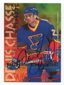 1994-95 Fleer Denis Chasse Signed Card Hockey Autograph AUTO #184 - Picture 1 of 2
