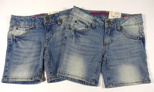 Lot of 2 Jeans Shorts for Girls Size 8 Slim Arizona Stretch Adjustable Waistband - Picture 1 of 9