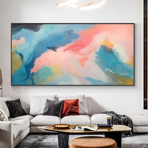 Original Oil Painting Hand painted Oil Painting Perfect Wall Room Blue Art - Picture 1 of 6