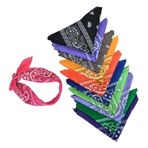 Bandana 100 % algodón estampado de cachemira bufanda de doble cara cabeza cuello máscara facial - Imagen 1 de 25