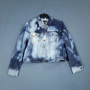 Jones New York Youth Teens Button Up Denim Jacket Tie Dye Blue Size L - Picture 1 of 8