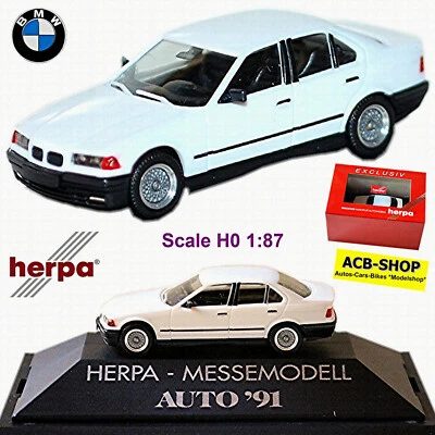 BMW 3er 325i Berlina E36 Con Bbs-Felgen 1990-98 Bianco 1:87 Herpa - Immagine 1 di 4