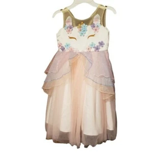Birthday Dress Flower Girls Unicorn Costume Pageant Princess Party Dress size 9 - Picture 1 of 11