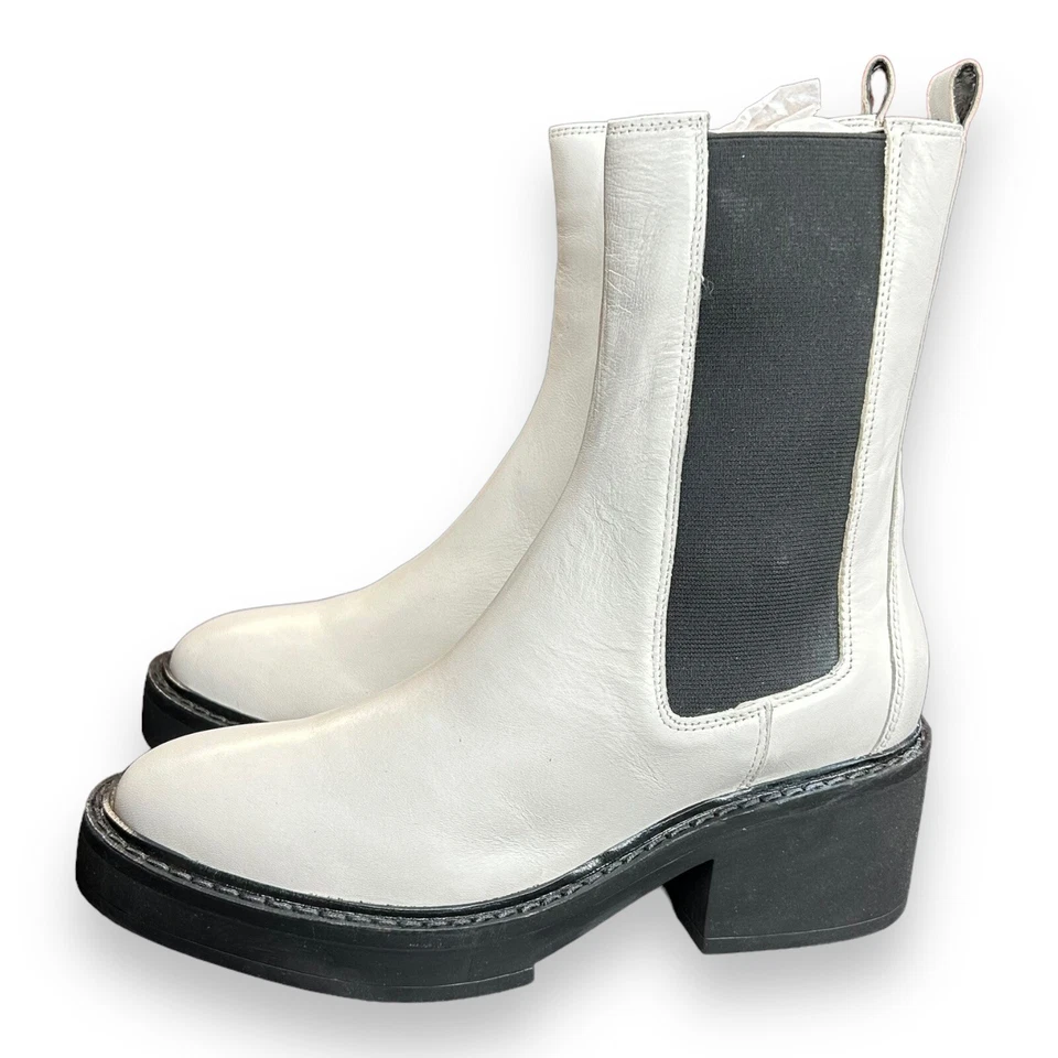 Botas de couro branco FARYL by Farylrobin Mae Ecru tamanho 9 M - Imagem 1 de 4