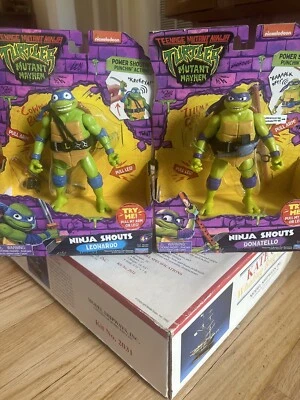 Lote Teenage Mutant Ninja Turtles Mutant Mayhem Leonardo & Donatello Ninja Shout Foto 1 de 4