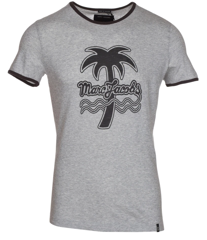 Marc Jacobs Men's Grey Palm Tree Print Crewneck T-Shirt - Gray - M - Image 1 of 4