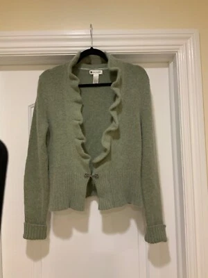 Valerie Bertinelli Angora Rabbit Hair & Wool Blend Cardigan Women Medium Gray - Image 1 of 4