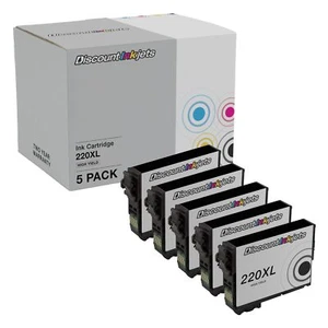 DI Compatible Ink Cartridge Replacements for Epson 220XL 5pk Black - Picture 1 of 7