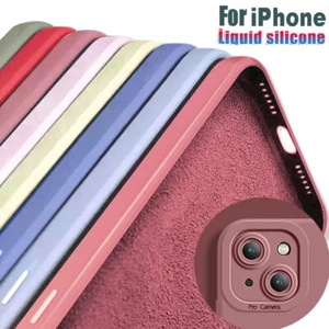 Thin Liquid Silicone Soft Cover Case For iPhone 15 14 13 12 11 Pro Max XS XR 8 7 - Picture 1 of 25