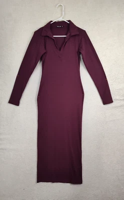 Nasty Gal коллекции женщин платье 4 бордовый поли смесь длинным рукавом макси свитер - Изображение 1 из 4