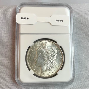 1887 P Morgan Silver Dollar Slabbed $1 Coin - Picture 1 of 4