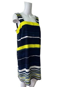NEXT PETITE Dress Size Medium 14P Blue Stripe Tunic Square Neck Womens EU42 - Picture 1 of 9