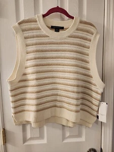 French Connection Women's Sleeveless Sweater Size 2X Preppy Designer - Picture 1 of 5
