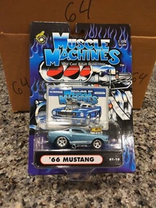 1966 FORD MUSTANG FASTBACK MUSCLE MACHINES 1/64 NEW IN PACKAGE - Picture 1 of 6