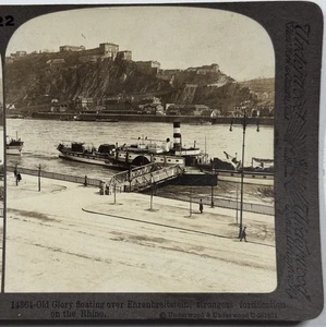 Alter Ruhm schwebend über Ehrenbreitstein, Rhein, 1. Weltkrieg Stereoview Underwood - Bild 1 von 4