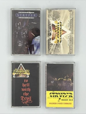 STRYPER 4 Cassette Lot Soldiers Under Command To Hell In God Against The Law - Image 1 of 4