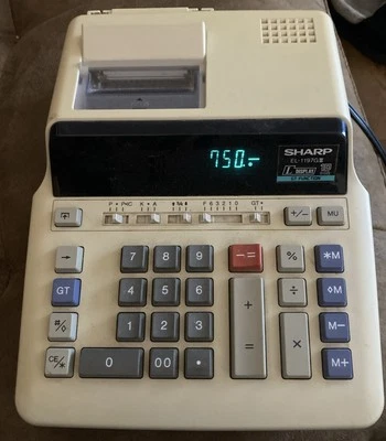 SHARP 10 Digit Printing Calculator Adding Machine EL-1197GIII Corded Tested - Image 1 of 4