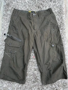 Men’s Next Khaki Green Cargo Shorts Knee Shorts Size 34 Waist M - Picture 1 of 11