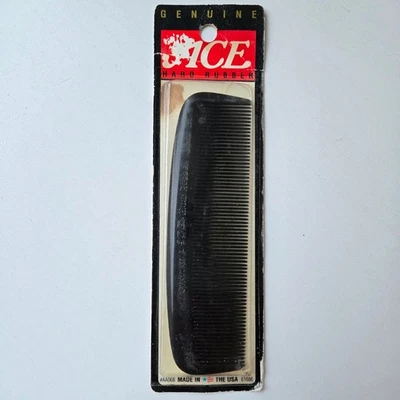 ACE Vintage NUEVO Peine de Bolsillo de Goma Dura 5" Negro Hecho en EE. UU. Sellado AA068 Foto 1 de 4