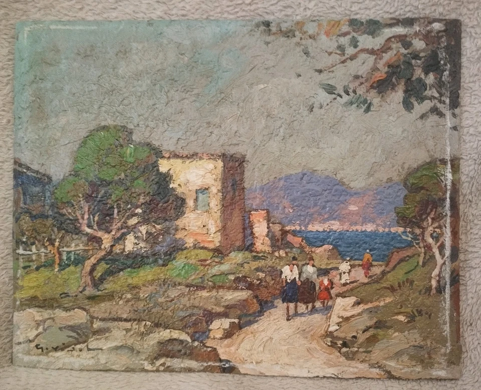 Petit Tableau peinture huile VIDAL Gustave (1895 - 1966) Provence Côte d'Azur - Photo 1/4