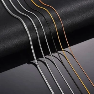 Stainless Steel 0.9/1.2/1.5mm Width Snake Chain Fashion Jewelry For Necklace NEW - Picture 1 of 12