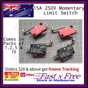 Micro Switch Hinged Roller Long Lever 15A V-156-1C25 NO / NC Limit Microswitch - Picture 1 of 11