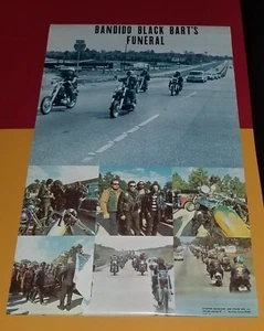 VINTAGE ORIGINAL 1970 BANDIDO BLACK BART FUNERAL BIKER POSTER MOTORRADCLUB!! - Bild 1 von 13
