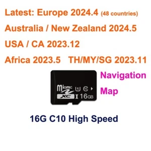 16GB C10 SD Card with 2024.5 Latest GPS Navigation Map for Car Stereo Player - Picture 1 of 1
