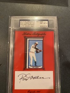 Rod Carew 87/100 2014 Historic Autographs Originals 1941 MINI AUTO  NM -MT 8