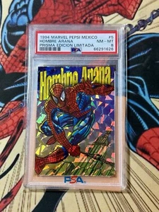 1994 Marvel Pepsi Mexico #5 Spider-Man Prismatic PSA 8 NM-Mint Only 1 Higher - Picture 1 of 2