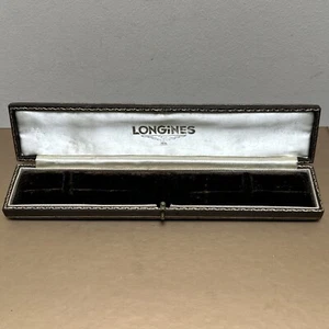 Vintage Longines Tooled Brown Leather Wristwatch Box c1950's (M) - Picture 1 of 19