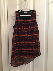 Girl's D-Signed BRAND Asymetrical Tank Size Medium, Black, Orange, Purple colors - Picture 1 of 12
