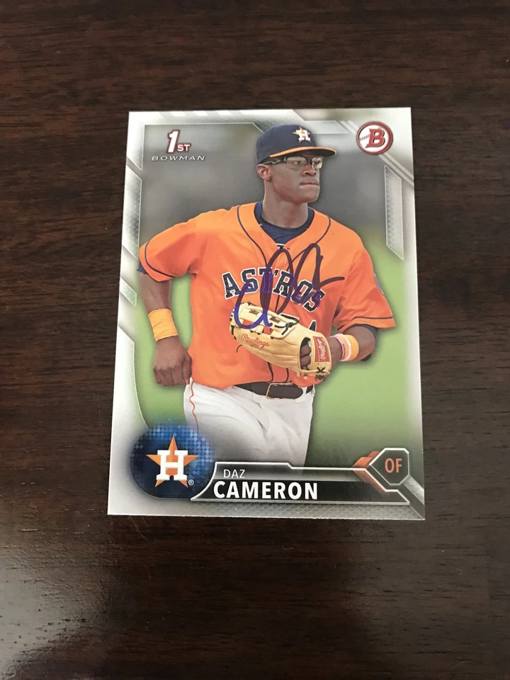Daz Cameron Auto Signed Detroit Tigers 2016 Bowman Prospect 🔥 In Person - Image 1 of 1