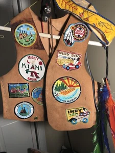 Indian Princess Illinois YMCA Council Patches Suede VEST scout Algonquin 1992 - Picture 1 of 7