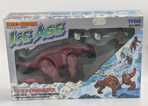 1989 Tyco Dino Riders Ice Age Giant Sloth MISB  Sealed Box Of 💕😘 Cover