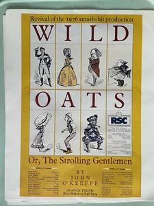 Póster de teatro Wild Oats estampado vintage de la Royal Shakespeare Company RSC John OKeefe - Imagen 1 de 1
