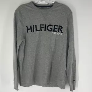 Tommy Hilfiger Felpa Girocollo Uomo Spellout Grigio Grigio Pullover XS - Foto 1 di 6