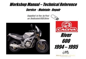 Cagiva River 600 Service Repair Workshop Manual USB 1994 - 1995 - Imagen 1 de 9
