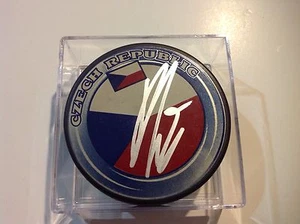 Disco de Hockey Firmado Ondrej Pavelec República Checa Autografiado Winnipeg Jets a - Imagen 1 de 1