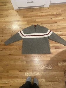 Vintage GAP Sweater Mens XXL Wool Lambswool 100% Fair Isle Mock Neck 1/4 Zip - Picture 1 of 10
