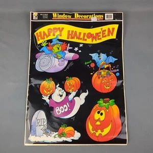 Color Clings Halloween Window Decorations Ghosts Jack-O-Lantern Witch Bat New - Picture 1 of 8