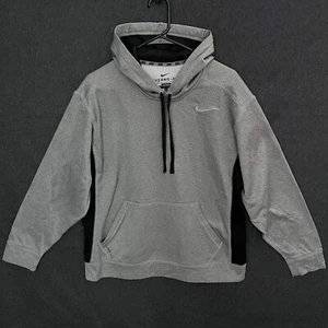 Nike Men's Sz Large Therma-Fit Fleece Training Hoodie Grey Black - Picture 1 of 7