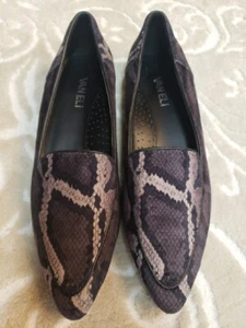 Vaneli Womens Kelvin Black Gray Snake Velvet Loafers Moccasins Flats Shoes 8.5M - Picture 1 of 10