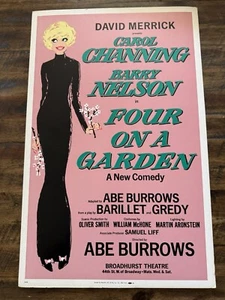 Rare Flop Broadway Window Card Four on Garden - Carol Channing 14x22 - Picture 1 of 8