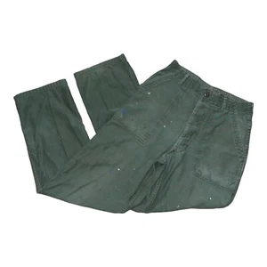 Pantalones Pantalones Vintage Satén Tipo 1 30 x 33 Años 70 60’s OG 107 Vietnam Ejército DEFECTOS - Imagen 1 de 22