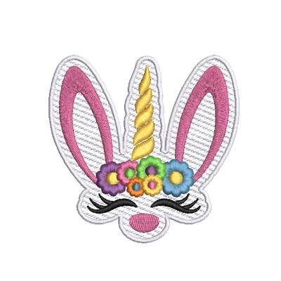 Unicorn Bunny Patch Embroidered Iron-on/Sew-on Applique Vest Jacket Clothing - Image 1 of 4