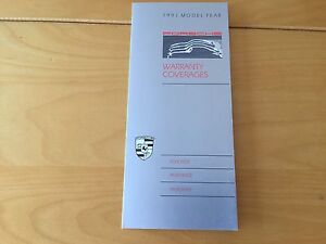 Porsche Official 944 911 928 Warranty Info Folder Brochure 1991 Usa Edition
