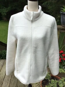 Talbots Women's Large Full Zip Sherpa Jacket  Cream EUC - Picture 1 of 5